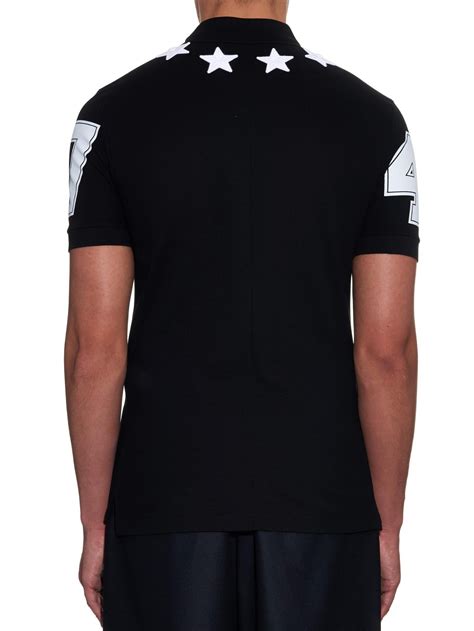 givenchy cuban-fit star-embroidered cotton-piqué polo shirt|T.